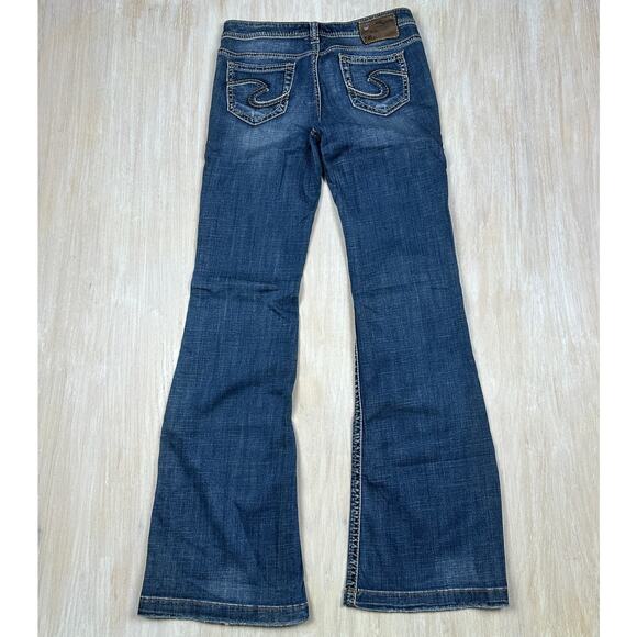 Silver Jeans Pica Low Rise Medium Wash Relaxed Flare Leg Y2K Denim Jeans 26 - Picture 12 of 15